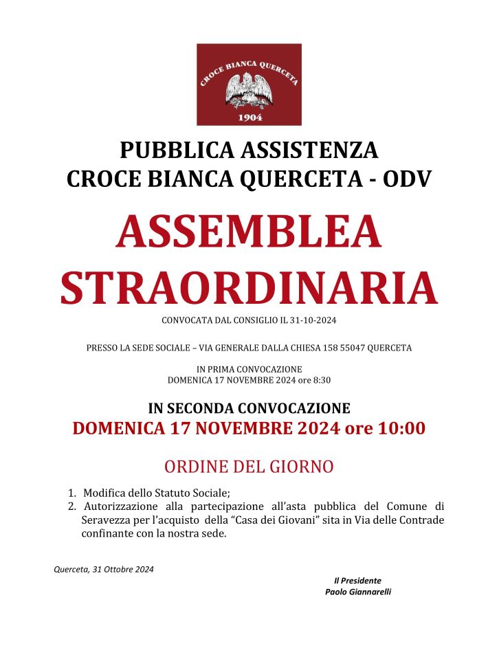 Assemblea Straordinaria degli associati